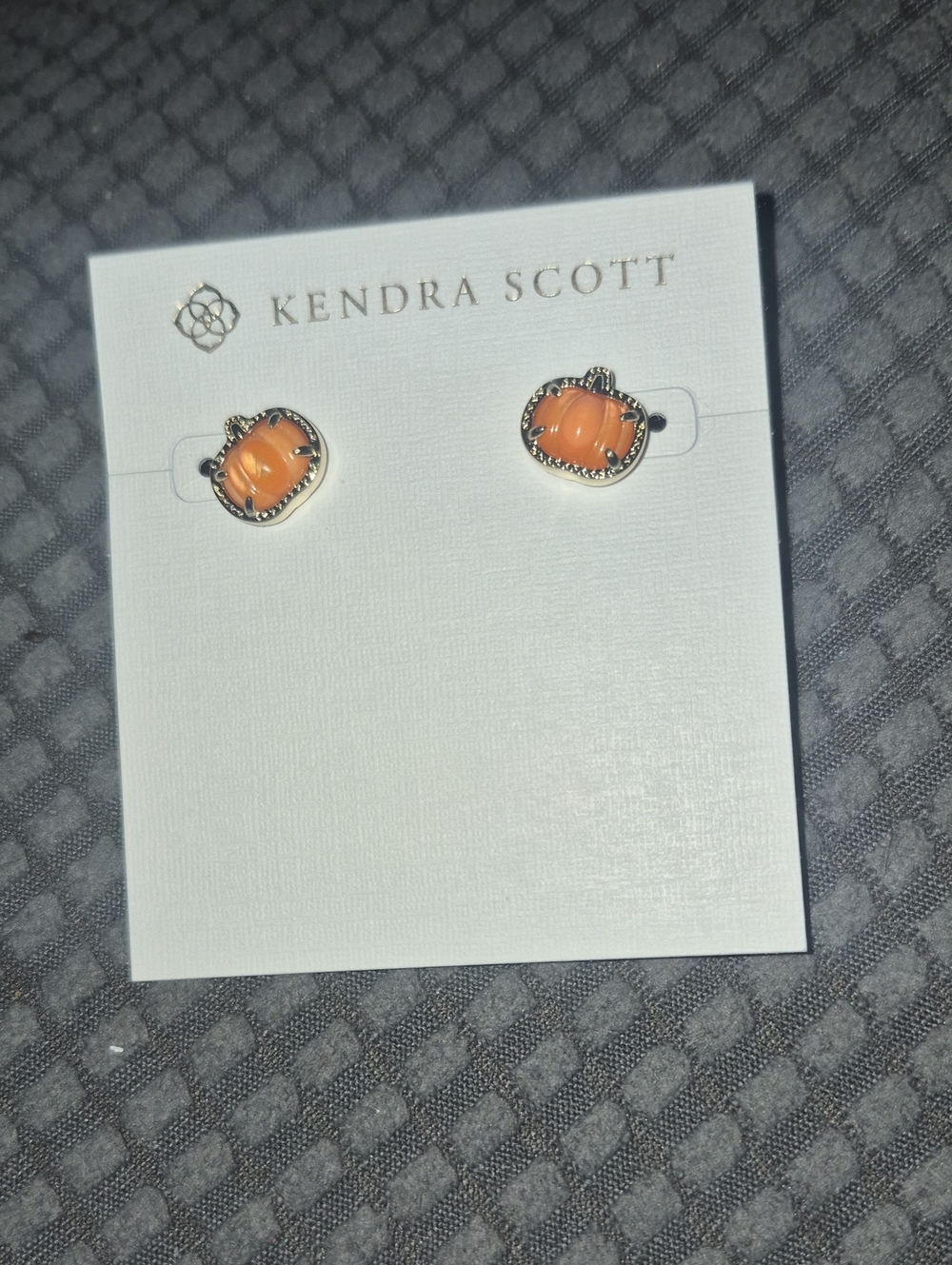 Kendra Scott Orange Pumpkin Decorative Gold Studs